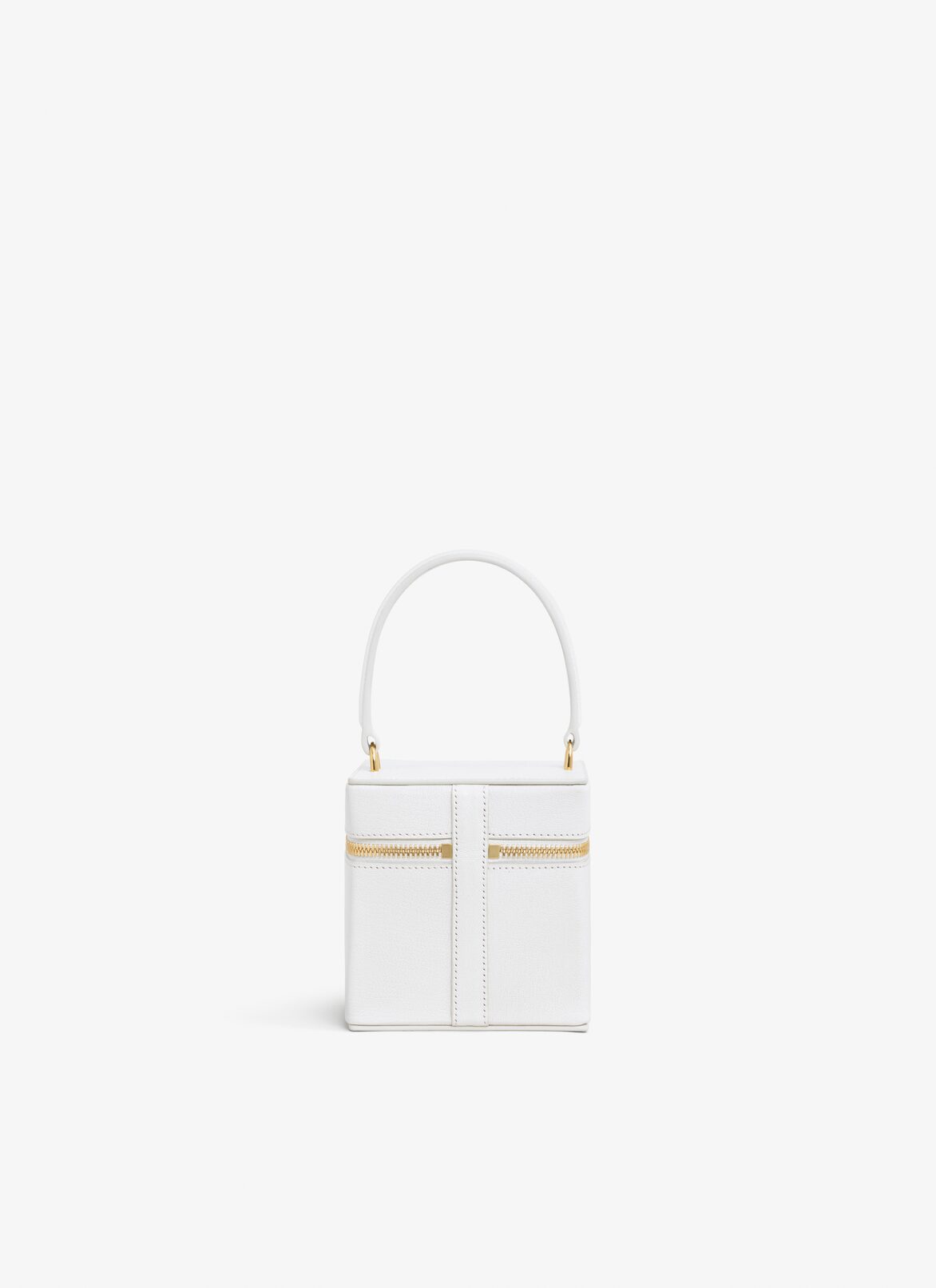 NECESER CUBO DE PIEL DE CABRA BRILLANTE ALAÏA BLANCO NECESER CUBO DE PIEL DE CABRA BRILLANTE